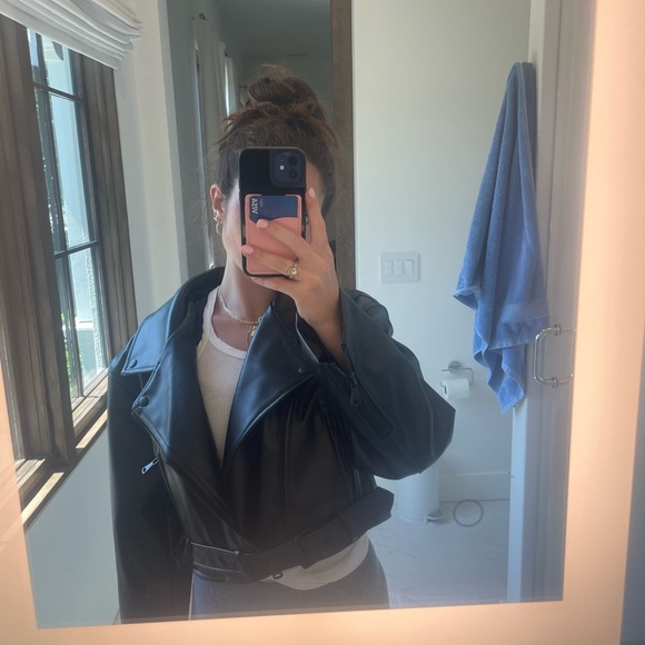 Lioness Staten Island Faux Leather Jacket - Black - Picture 8 of 9